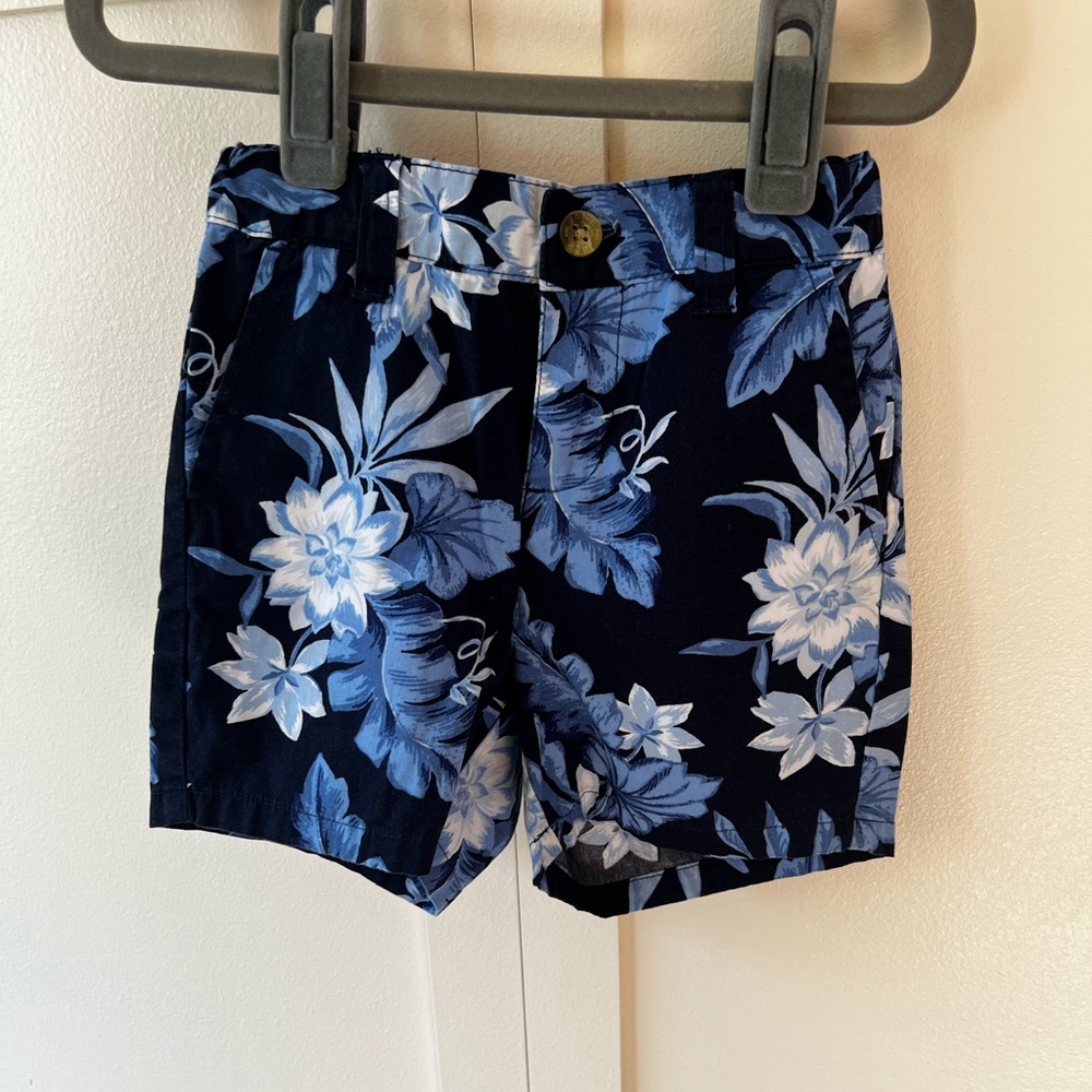 Janie And Jack Toddler Kids Blue Tropical Shorts Size 18-24 Months
